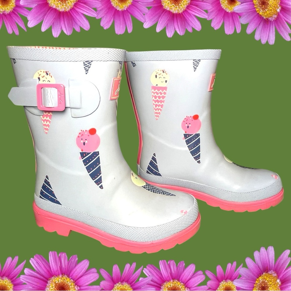 ☔️JOULES Wellies Ice Cream Print Toddler Rainboots size12